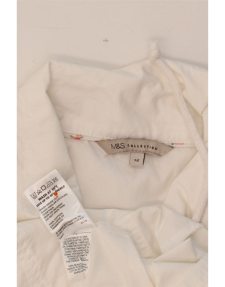 MARKS & SPENCER Womens Utility Jacket UK 12 Medium White Cotton Vintage Marks & Spencer and Second-Hand Marks & Spencer from Messina Hembry 