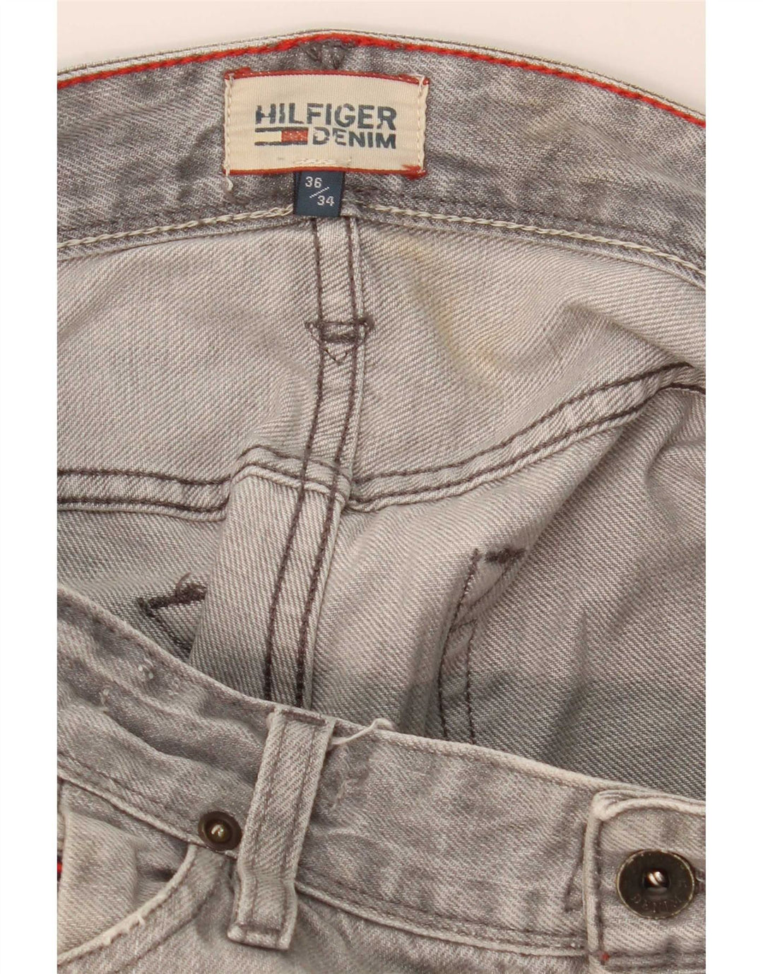 Tommy Hilfiger Herre Slim Jeans W36 L34 Grå