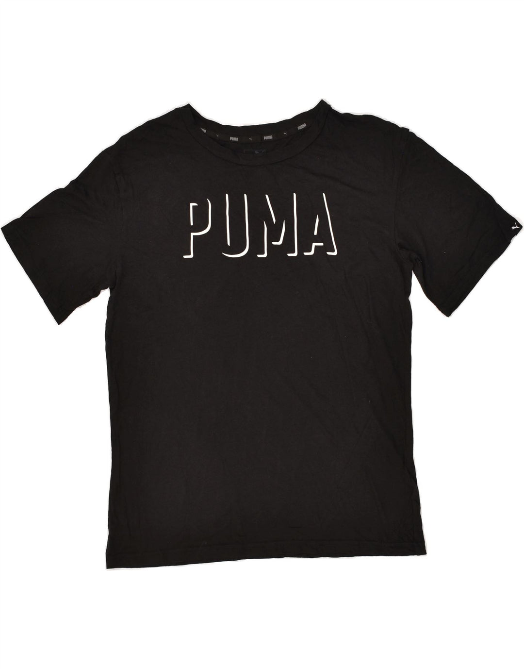 PUMA Womens Graphic T-Shirt Top UK 12 Medium Black | Vintage Puma | Thrift | Second-Hand Puma | Used Clothing | Messina Hembry 