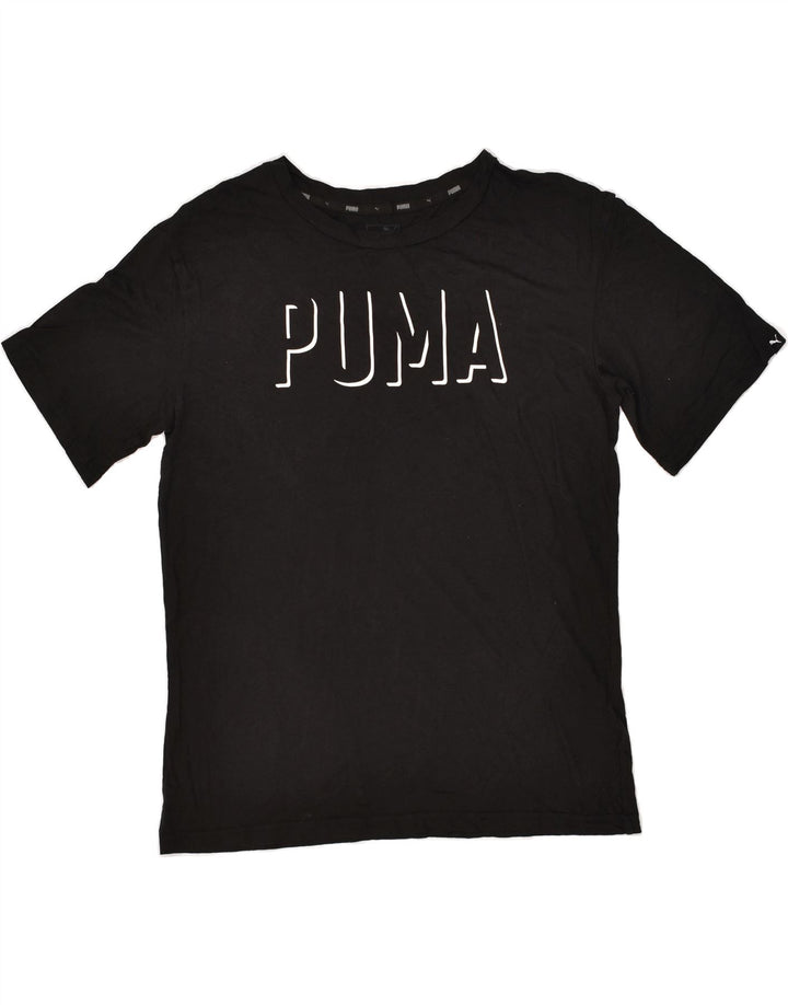 PUMA Womens Graphic T-Shirt Top UK 12 Medium Black | Vintage Puma | Thrift | Second-Hand Puma | Used Clothing | Messina Hembry 
