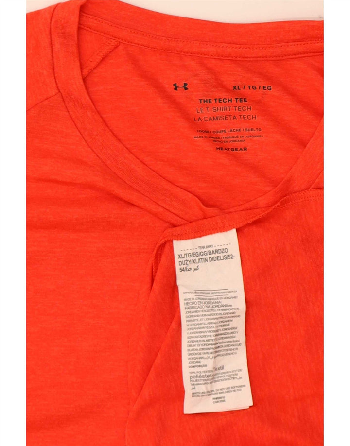 Under Armour Herre Heat Gear T-Shirt Top XL Rød Polyester