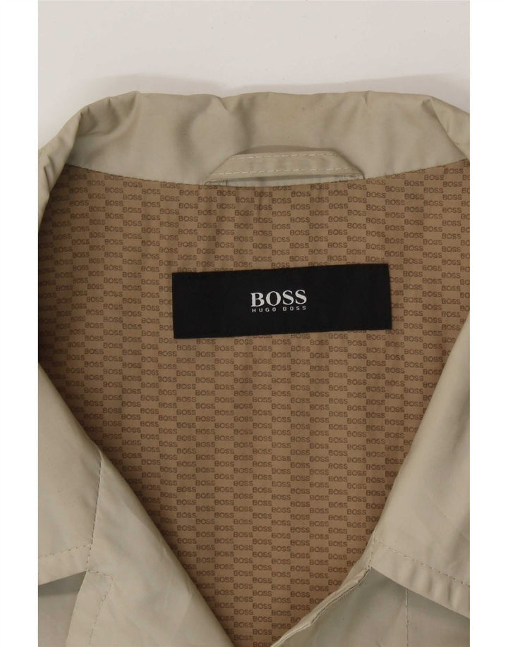 Hugo Boss Trench Coat til mænd EU 52 XL Beige Polyamid