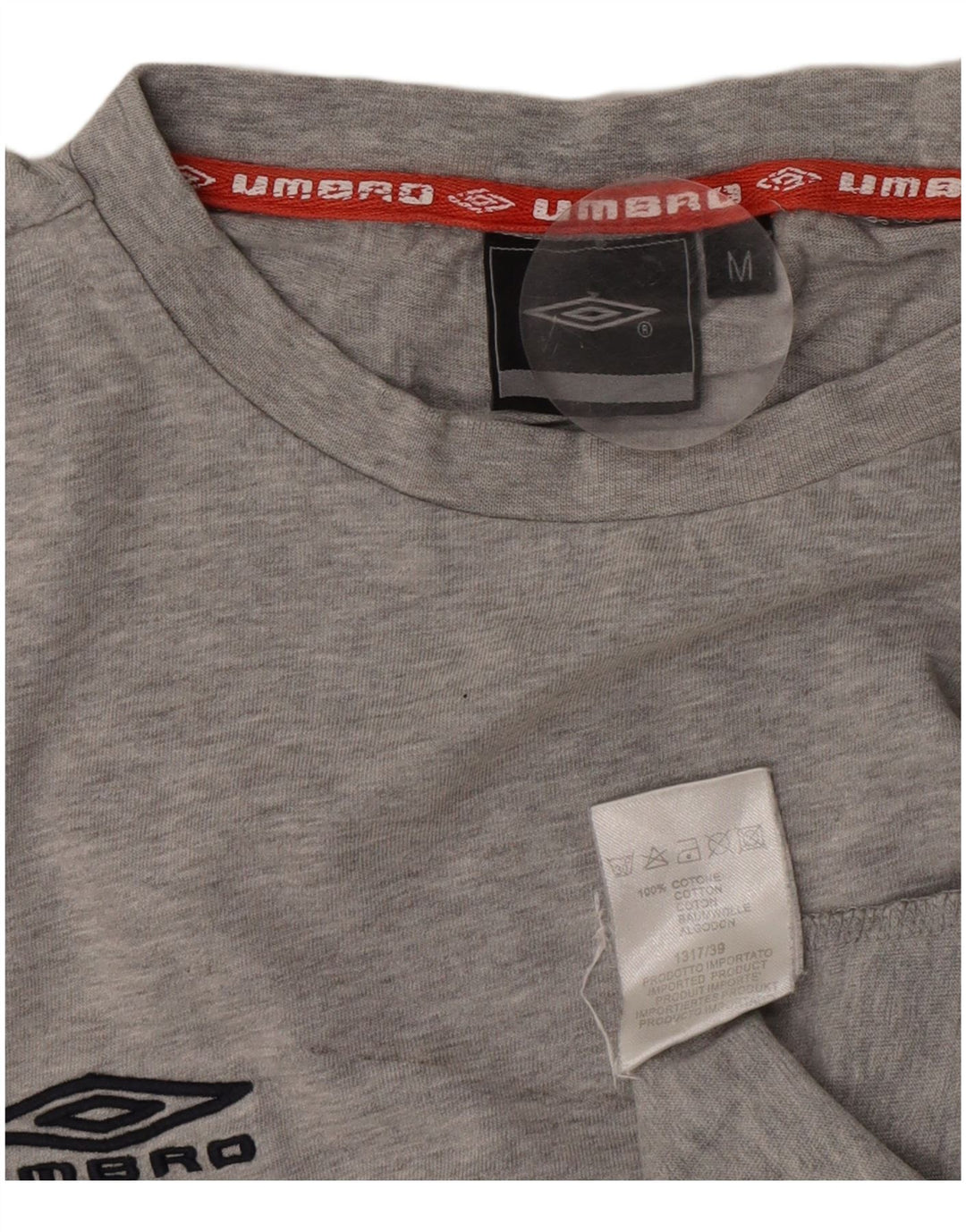 Umbro Herre T-Shirt Top Medium Grey Flecked Bomuld