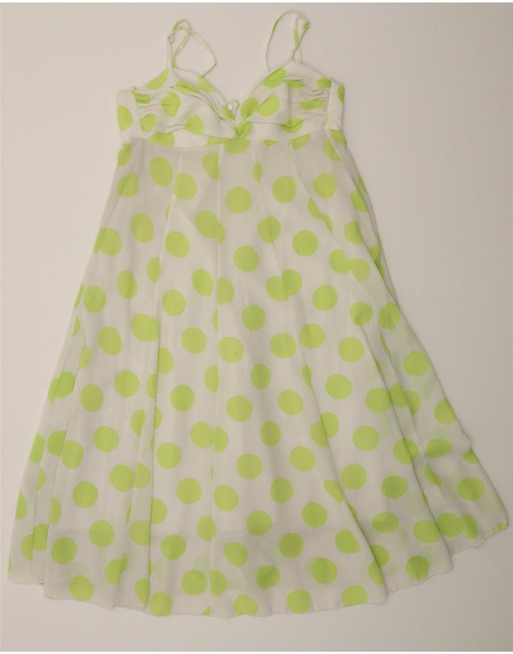 Apart Dame Sundress UK 12 Medium White Polka Dot Polyester
