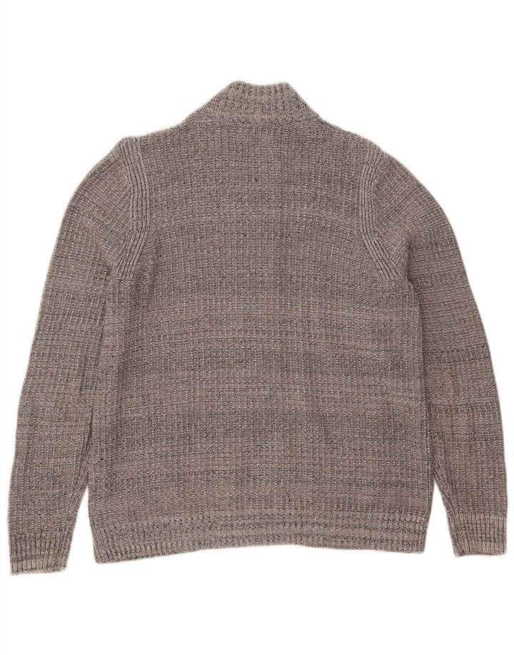 Marks & Spencer Herre sweater med lynlås i halsen UK 38/40 Medium Grey Flecked