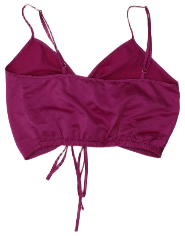 Zara Dame Crop Top Lille Lilla Polyester