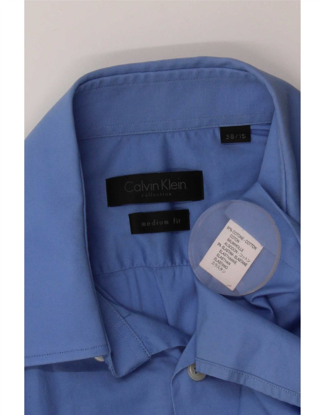 Calvin Klein Herreskjorte str. 38 15 Mellemblå bomuld