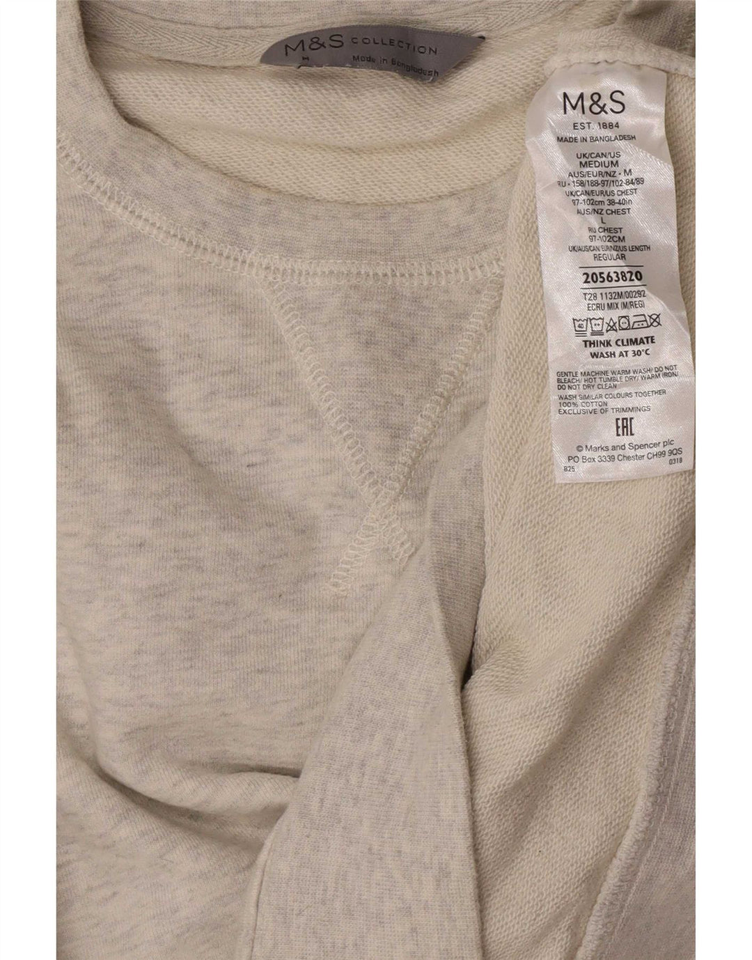 Marks & Spencer Herre sweatshirt Jumper Medium Beige Flecked Bomuld