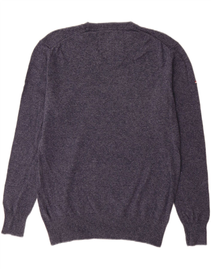 Superdry sweater med rund hals til mænd mellem marineblå bomuld