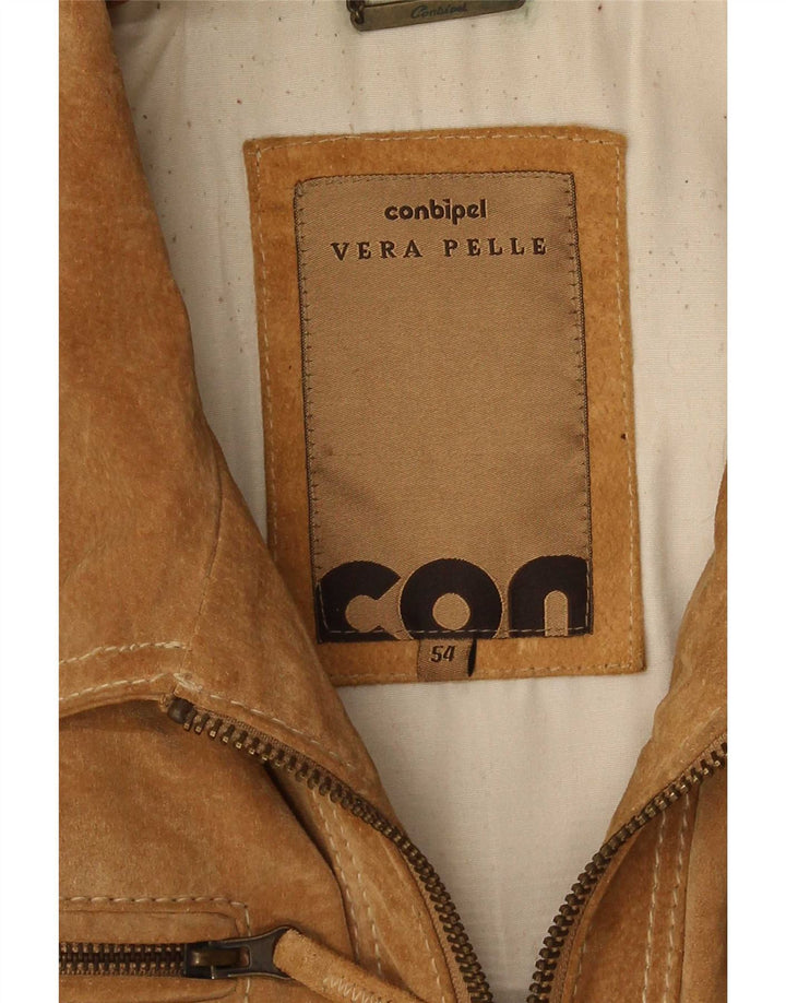Conbipel Herre Ruskind Bomber Jacket IT 54 XL Beige Læder