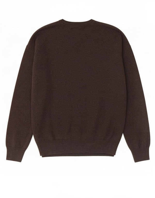 Marks & Spencer Mens Regular Fit V-Neck Jumper Sweater 3XL Brown Wool
