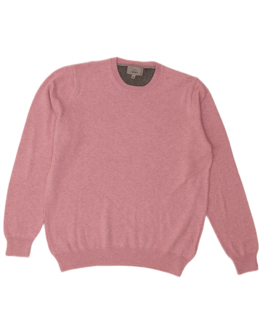 Marks & Spencer Herre Regular Fit Crew Neck sweater Medium Pink
