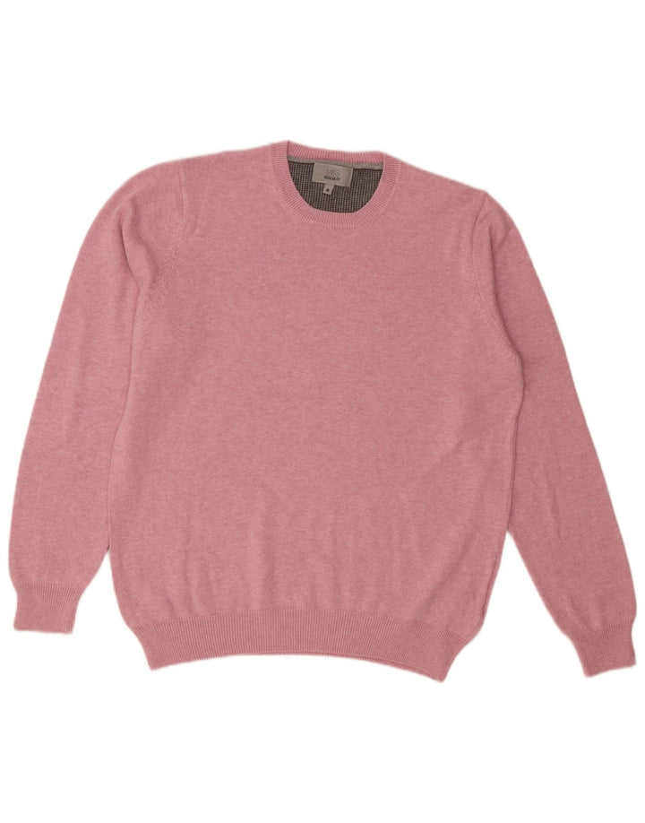 Marks & Spencer Herre Regular Fit Crew Neck sweater Medium Pink