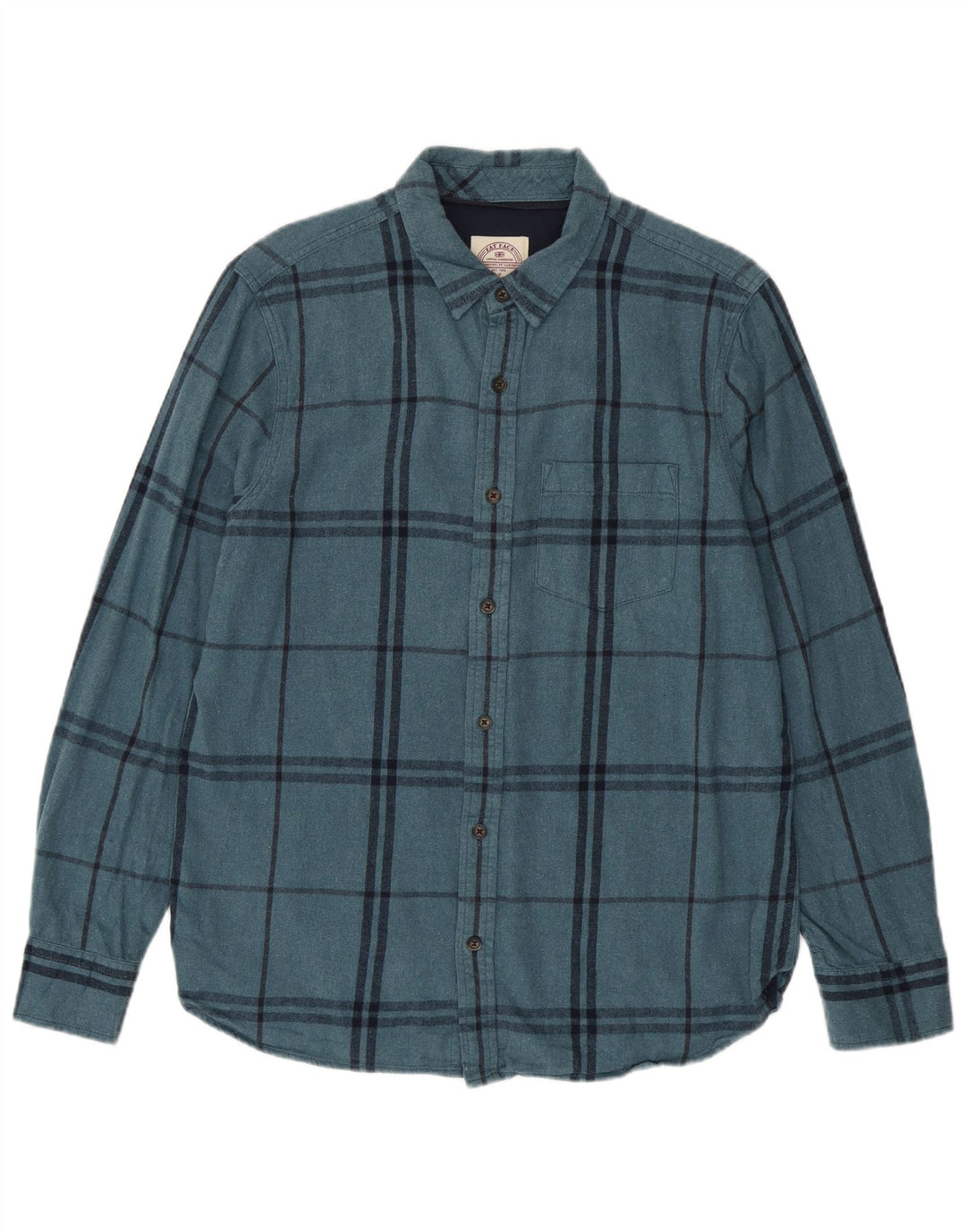 Fat Face Herre Flanellskjorte Medium Blå Plaid Bomuld