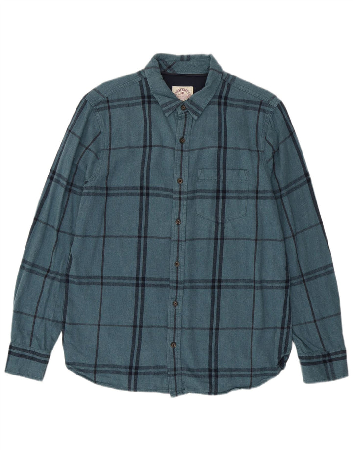 Fat Face Herre Flanellskjorte Medium Blå Plaid Bomuld