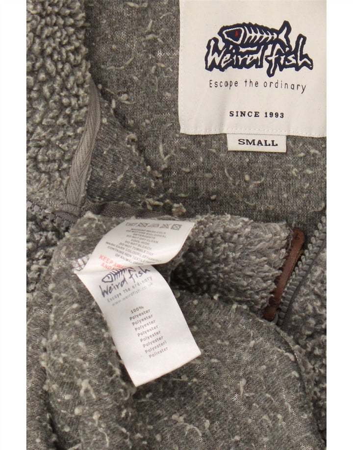 Weird Fish Herre lynlås hals Fleece Jumper lille grå polyester