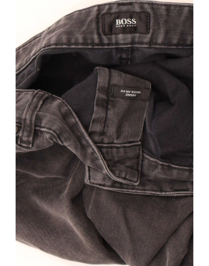 Hugo Boss Herre Maine Regular Fit Straight Jeans W34 L30 Grå