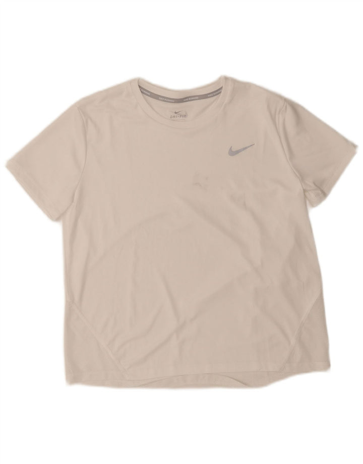 Nike Herre Dri Fit T-Shirt Top Medium White