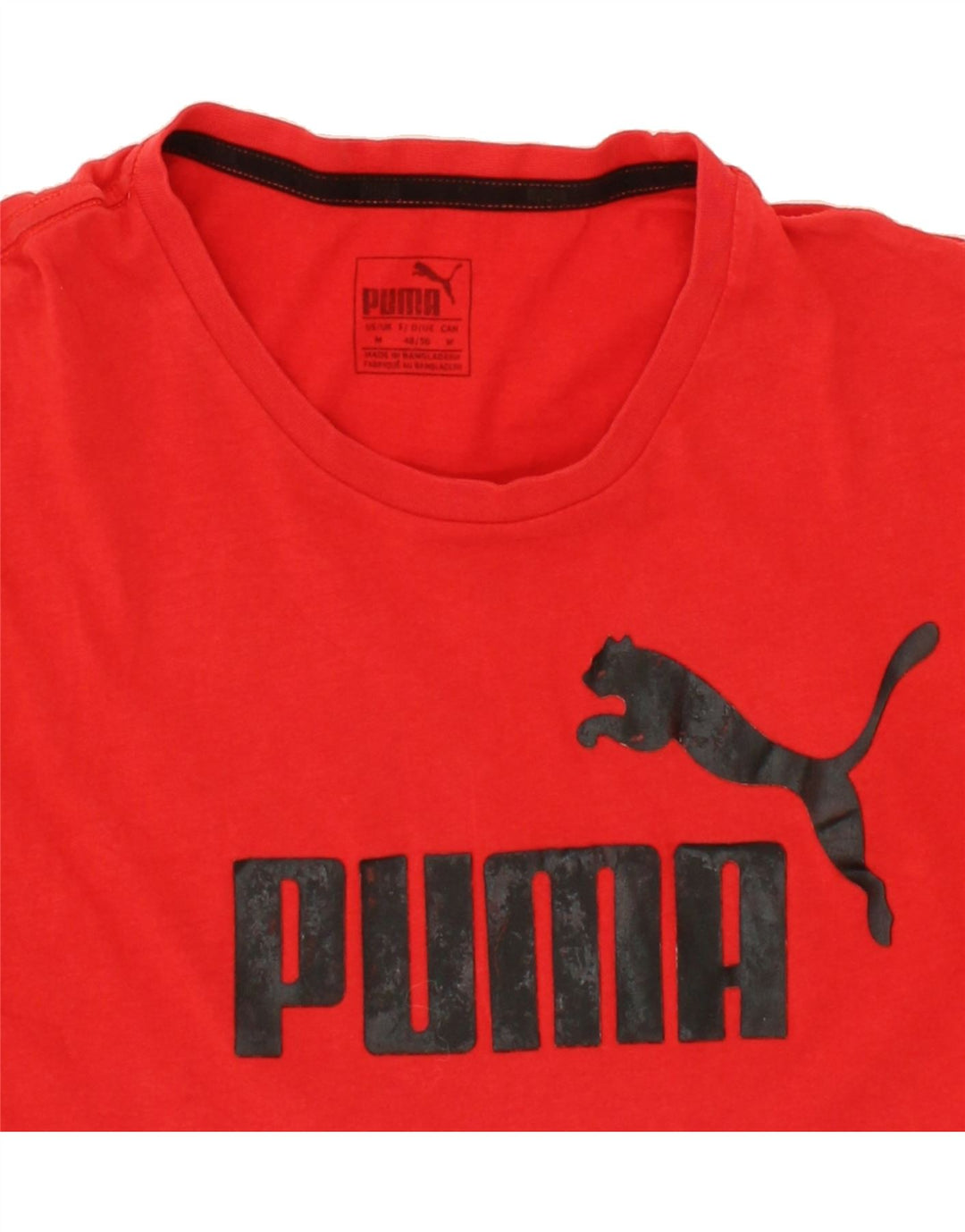 PUMA Mens Graphic T-Shirt Top Medium Red Cotton Vintage Puma and Second-Hand Puma from Messina Hembry 