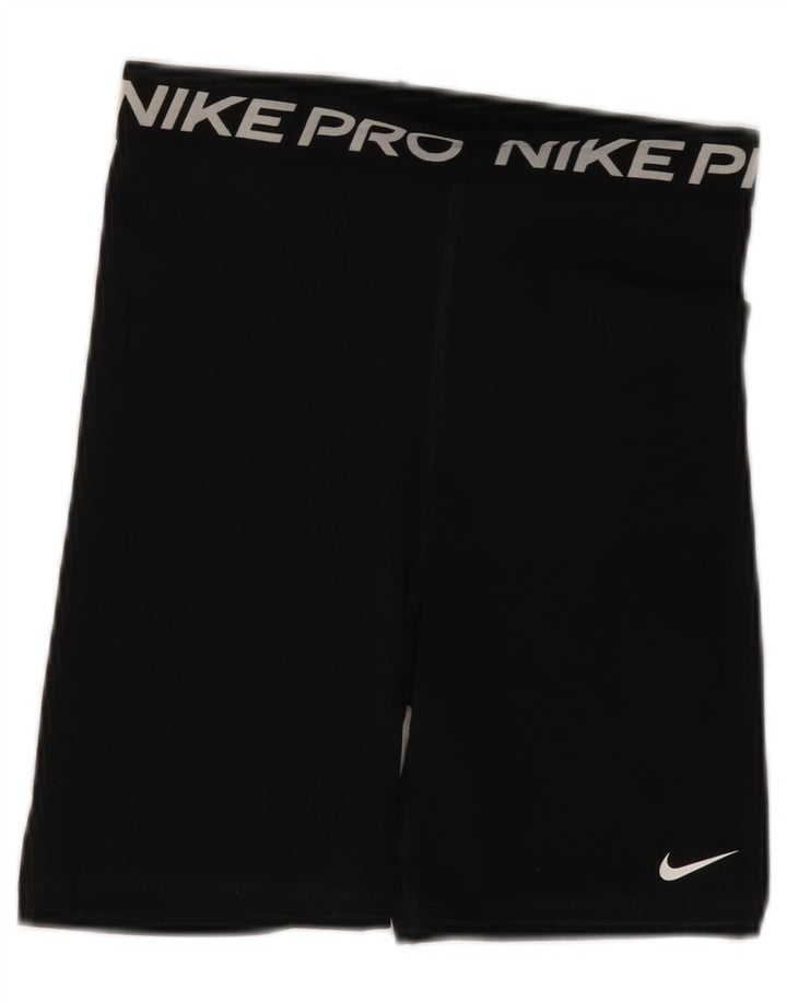 Nike Dame Dri Fit grafiske sportsshorts UK 10 Small Black Polyester