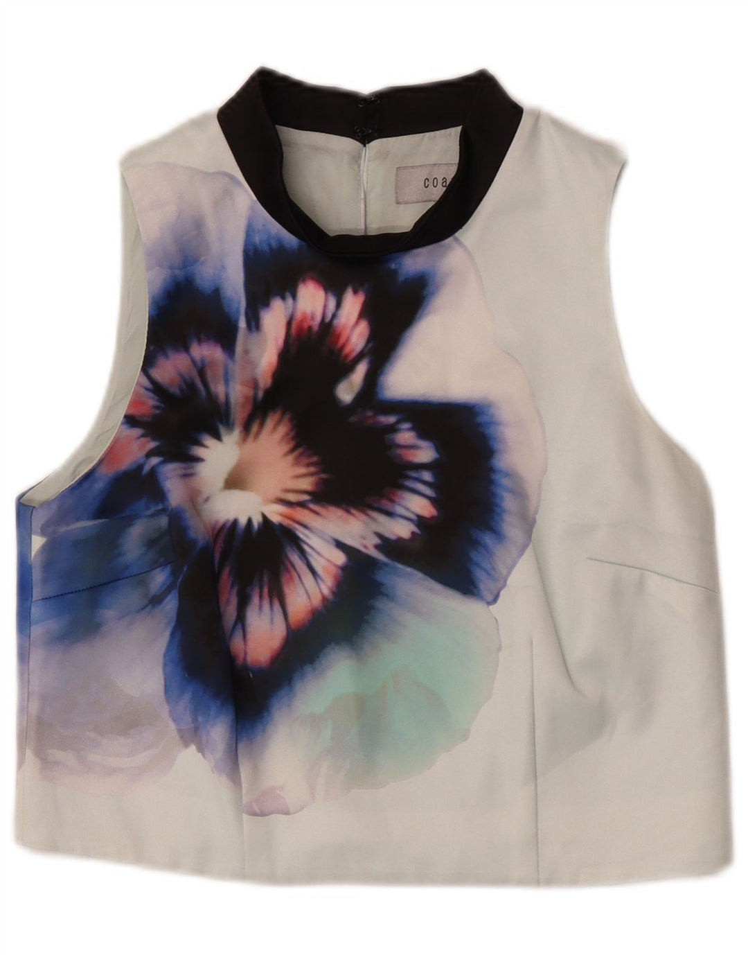 Coast Womens Crop Ærmeløs bluse Top UK 12 Medium Green Floral Polyester
