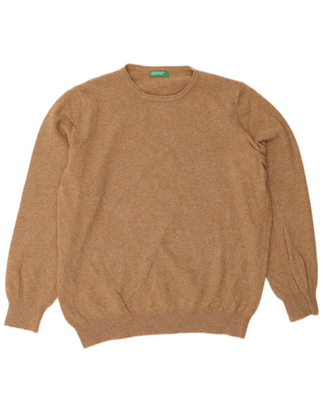 Benetton Herre sweater med rund hals, medium brun