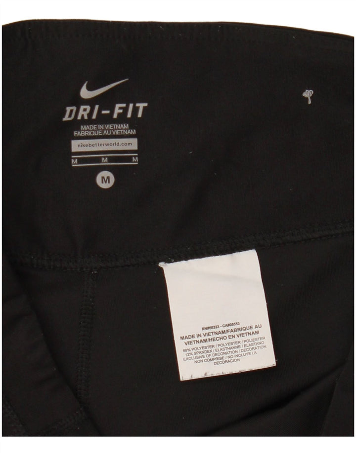 Nike Dame Dri Fit Capri Træningsdragt Bukser UK 14 Medium Sort Polyester