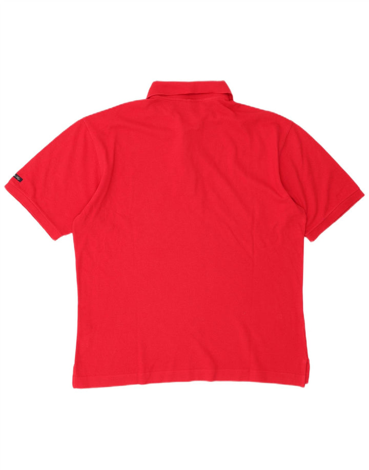 SEA & SKY Mens Polo Shirt Large Red Cotton