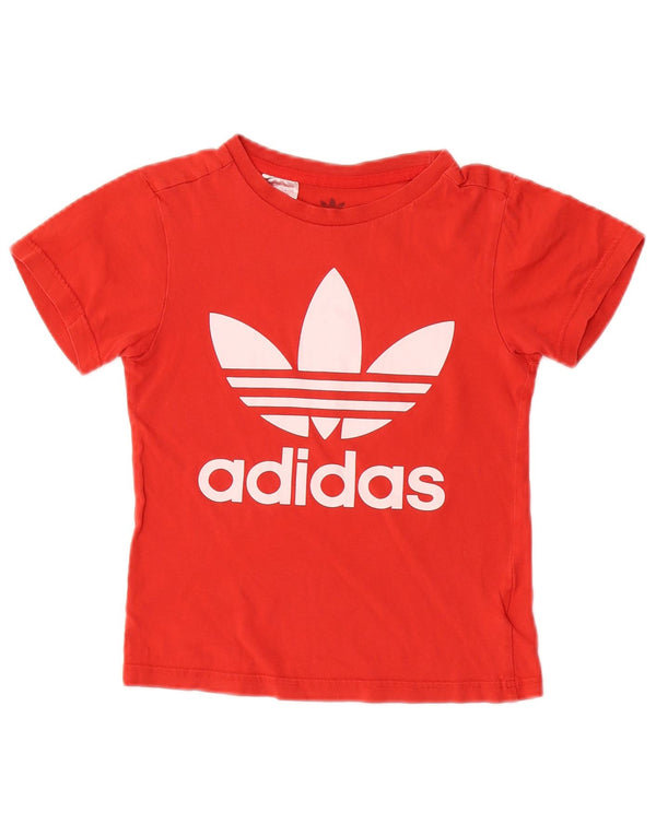 Adidas drenge grafisk t-shirt top 7-8 år rød bomuld