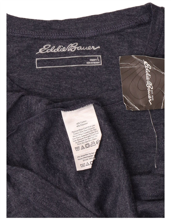 Eddie Bauer Dame T-Shirt Top UK 14 Stor Marineblå Bomuld