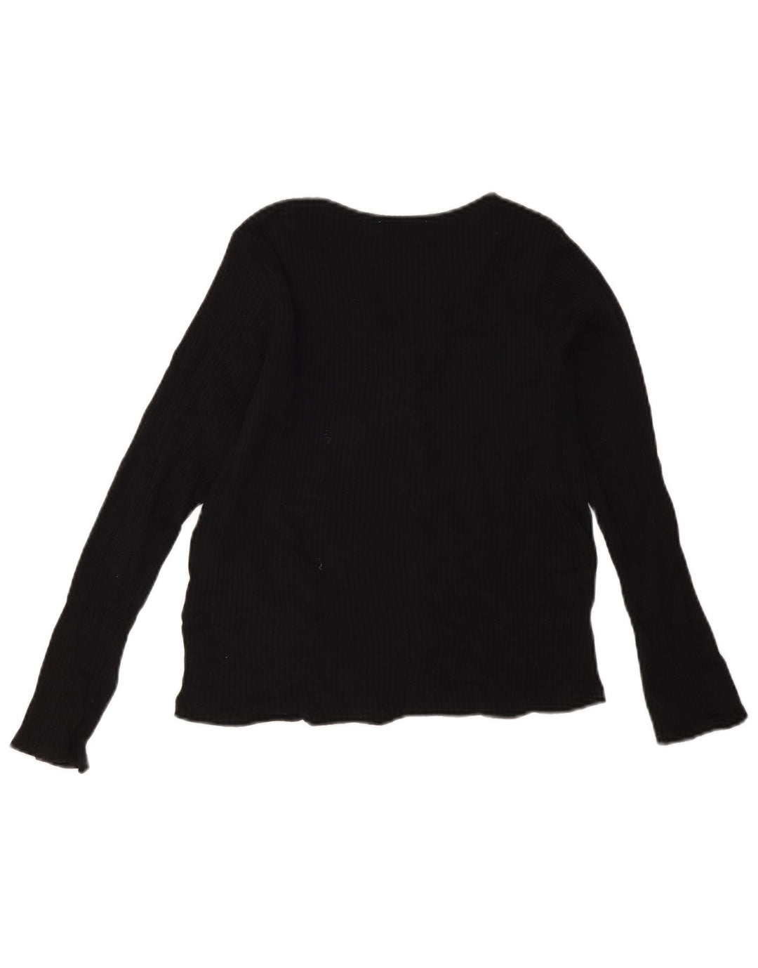 Zara Dame Crop Top Langærmet UK 12 Medium Sort
