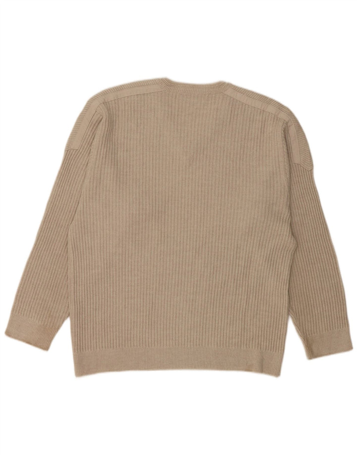 Green Coast Herre V-hals sweater IT 52 Stor Grå Merinould