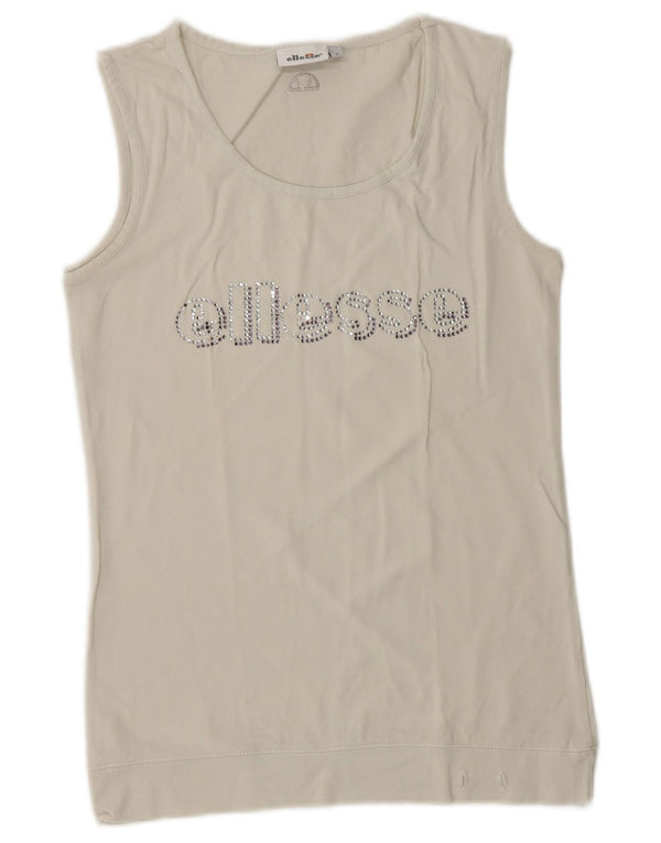 Ellesse Womens Grafisk Vest Top UK 10 Small White