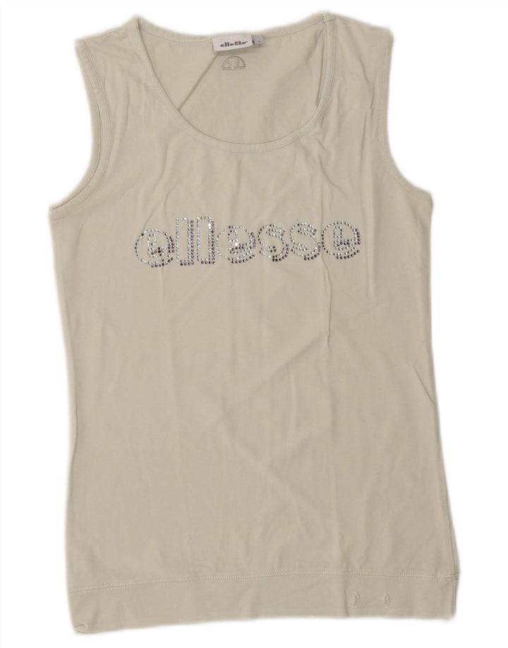 Ellesse Womens Grafisk Vest Top UK 10 Small White