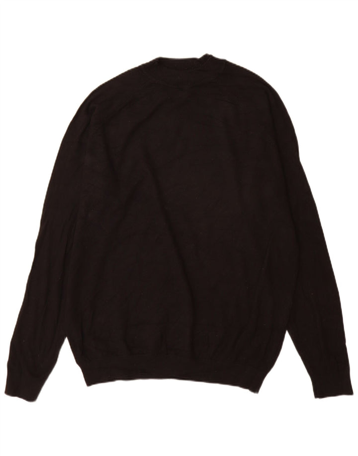 Zara Herre Turtle Neck Jumper Sweater Stor Sort Viscose