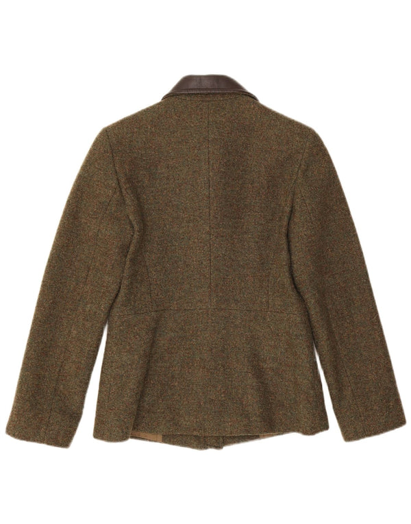 Max & Co. Dame Blazerjakke med fuld lynlås UK 8 Small Khaki Wool