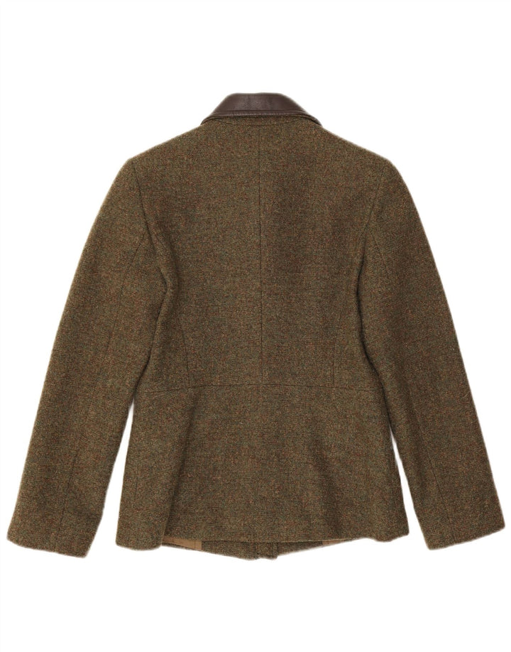 Max & Co. Dame Blazerjakke med fuld lynlås UK 8 Small Khaki Wool