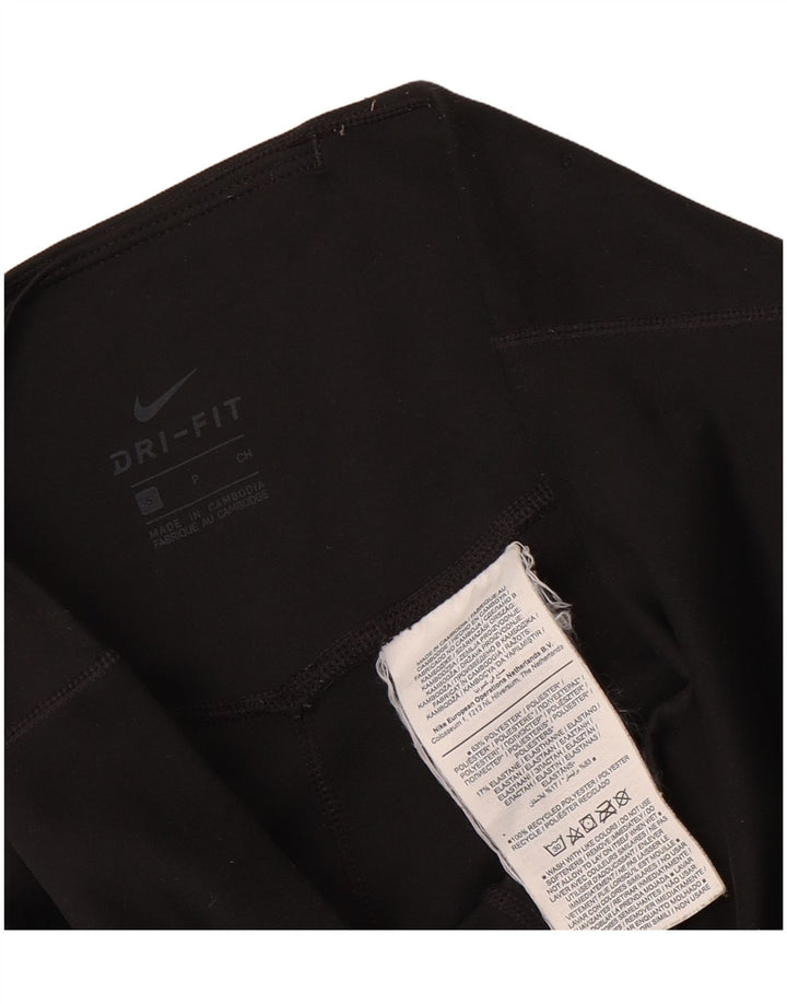 Nike Dame Dri Fit Leggings UK 10 Small Black Polyester