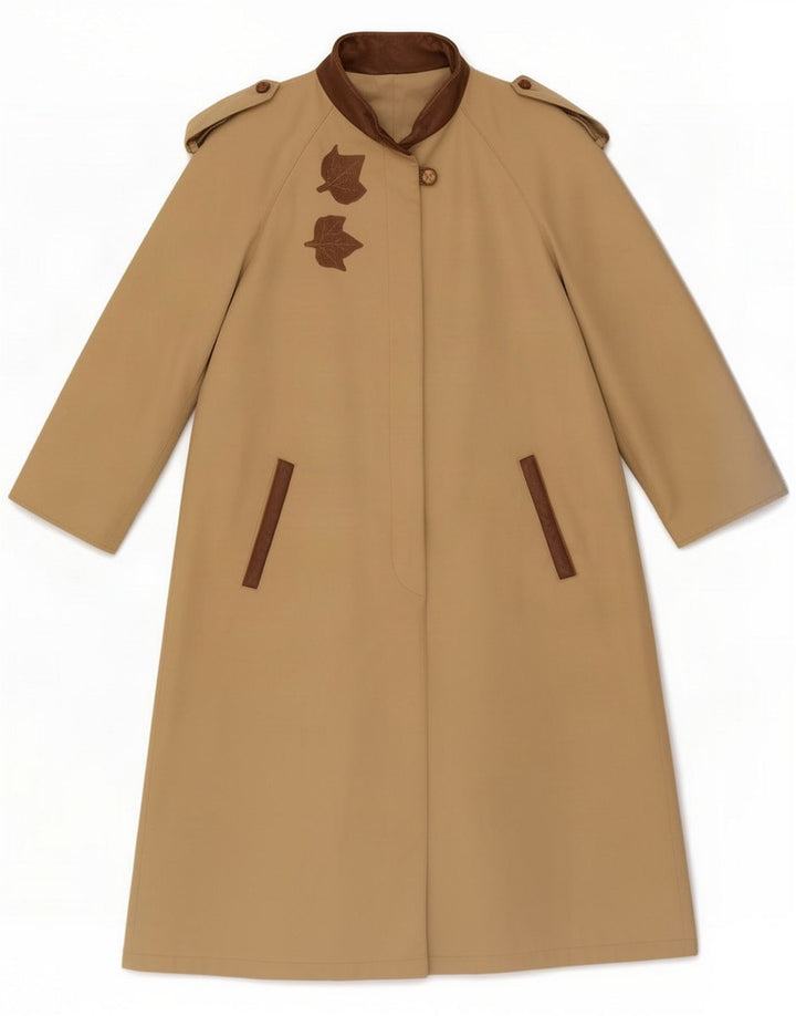 L'impermeabile Womens Trench Coat IT 40 Small Beige Floral