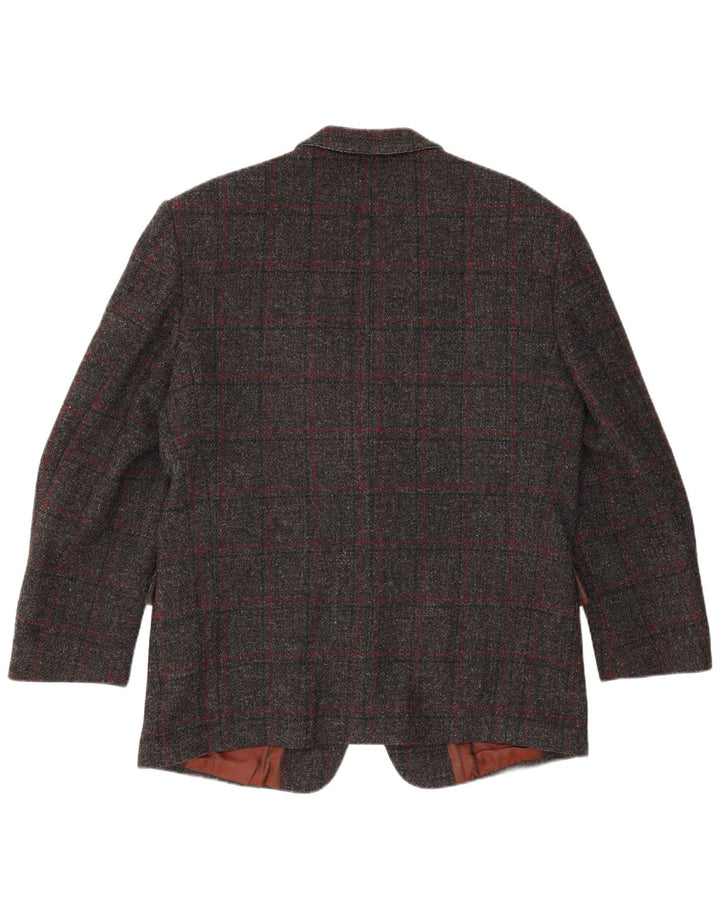 Scirocco Herre Harris Tweed 2 Button Blazer Jacket UK 40 Large Grey Check
