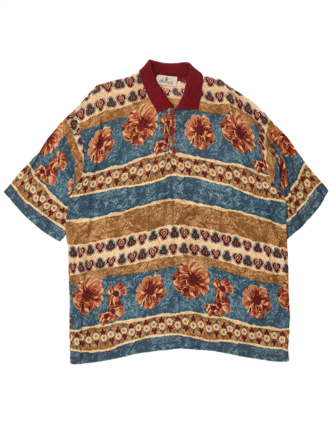 Bramante Polo Shirt til mænd 2XL flerfarvet blomster