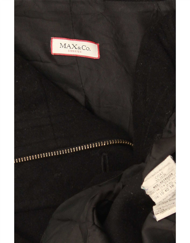 Max & Co. Oversize overfrakke til kvinder UK 10 Lille sort uld