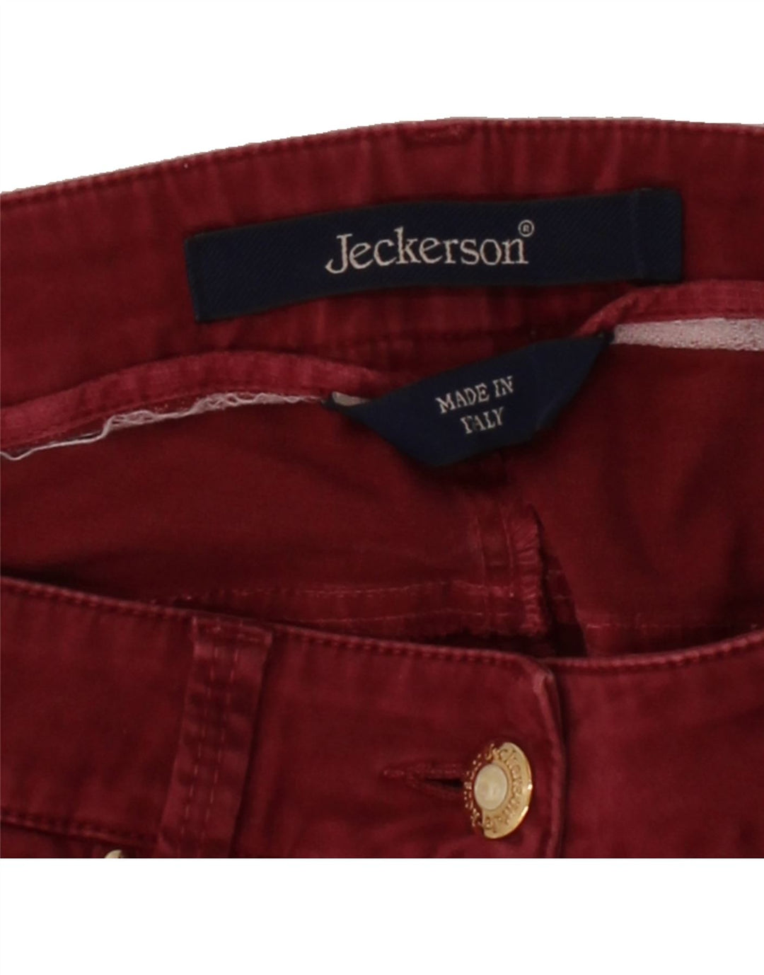 JECKERSON Womens Slim Casual Trousers W32 L29 Red Vintage Jeckerson and Second-Hand Jeckerson from Messina Hembry 
