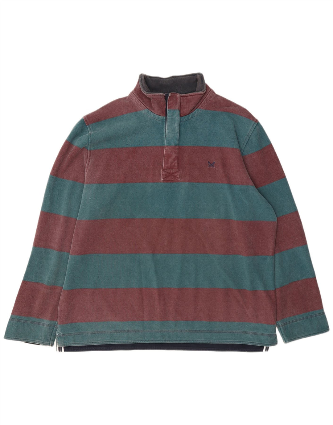 Besætningstøj Herre Zip Neck Sweatshirt Jumper 2XL Flerfarvet Stribet