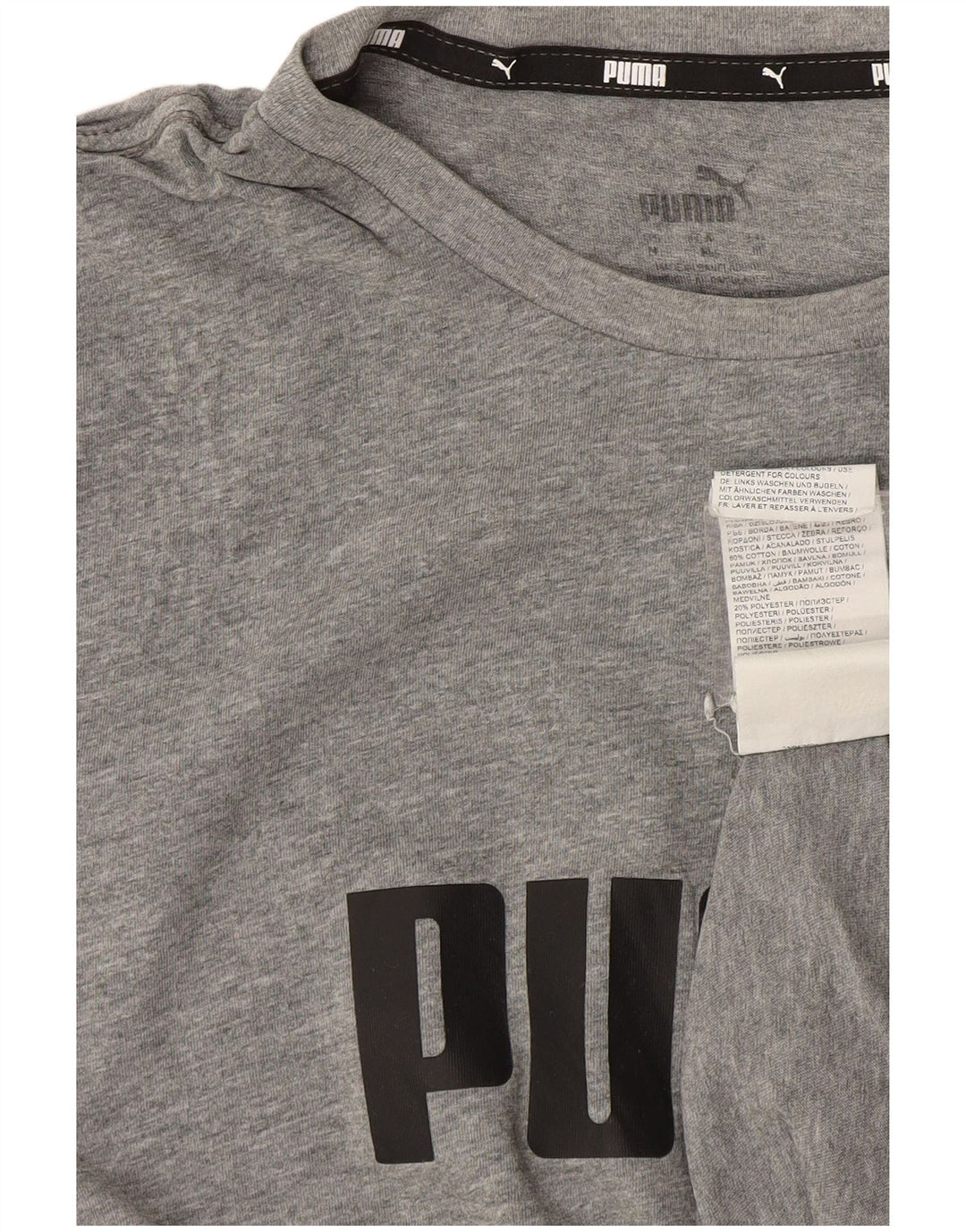 Puma Herre grafisk T-shirt Top mellemgrå bomuld