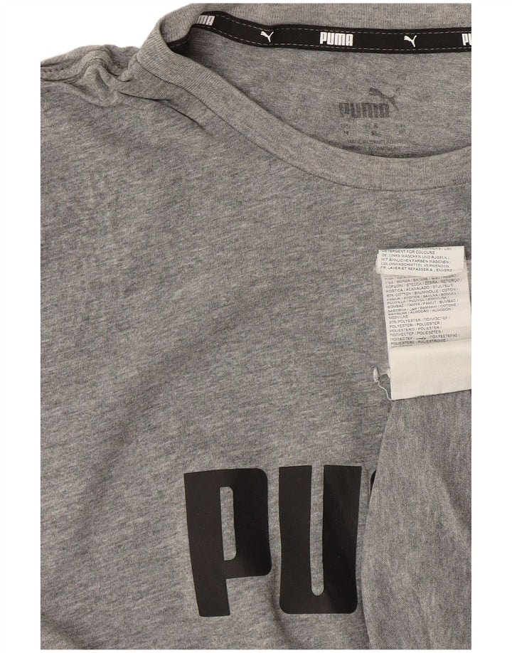 Puma Herre grafisk T-shirt Top mellemgrå bomuld