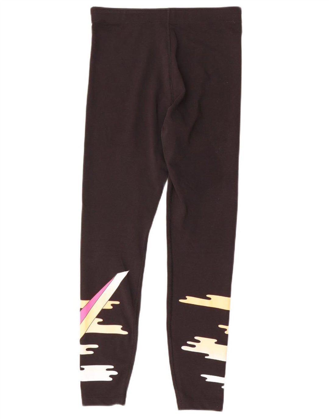 Nike Dame Grafiske Leggings UK 14 Medium Sort Colourblock