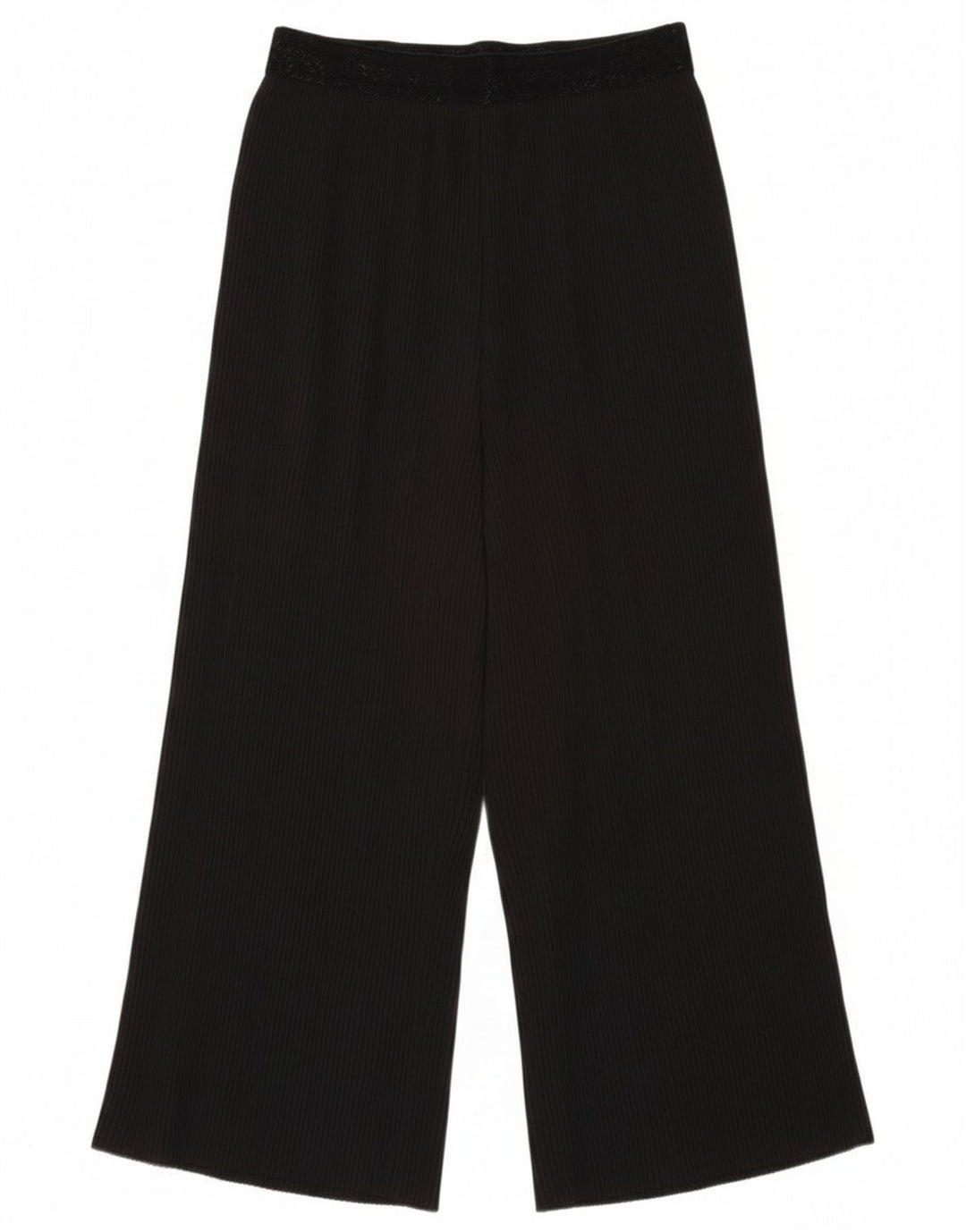 Zara Womens Flare Plisserede Casual Bukser Små W27 L23 Sort Polyester