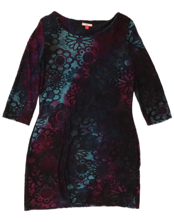Joe Browns Dame 3/4-ærmet Skede Kjole UK 10 Small Multicolored Floral