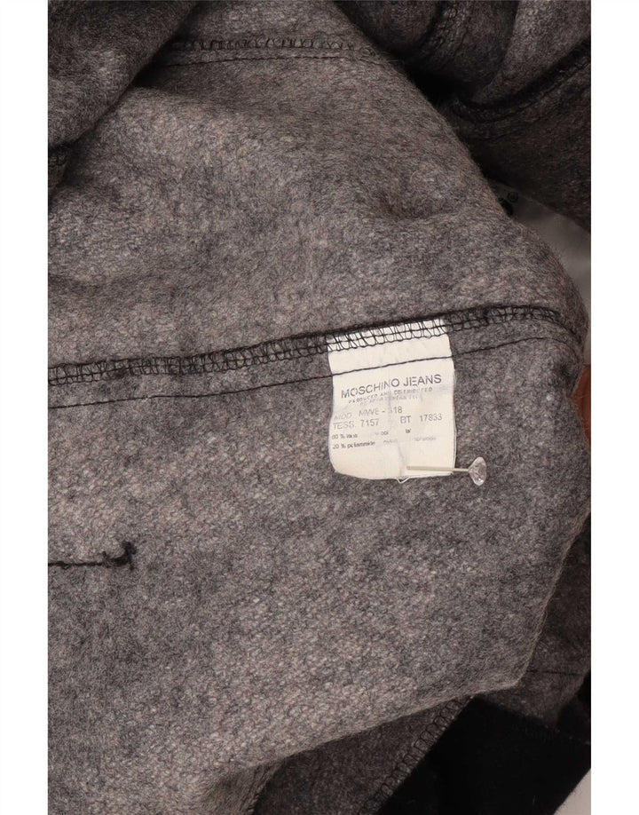 Moschino Dame Overfrakke UK 14 Medium Sort Colourblock Uld